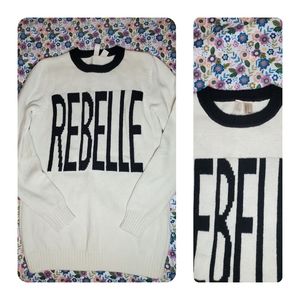 Forever21 small sweater, cream and black